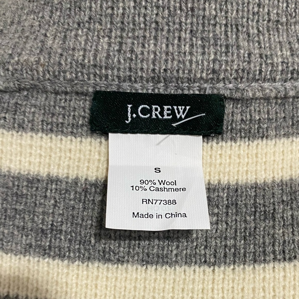 Women’s J. Crew Striped Gray and Cream Coat - Picture 5 of 7